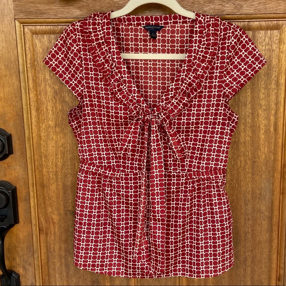 Banana Republic | Red/White Dressy Top, medium